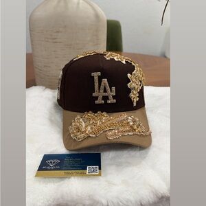 New Era Brown and Gold Embellished SnapBack Hat